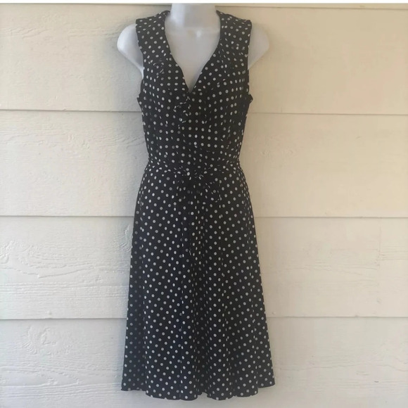 Chaps polkadot summer dress. Navy. Small. NWT - Picture 2 of 7